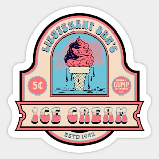 Lieutenant Dan's Ice Cream Sticker